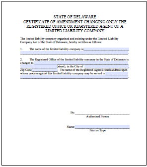 Change of Registered Agent to Delaware Business Incorporators, Inc. Order Form - Delaware Business Incorporators, Inc.