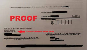 Internet Service with "Utility Bill" Proof Order Form - Delaware Business Incorporators, Inc.