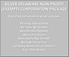 Silver Delaware Non-Profit (Exempt) Corporation Package Order Form - Delaware Business Incorporators, Inc.