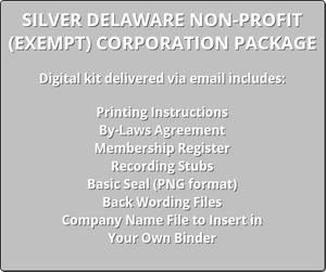 Silver Delaware Non-Profit (Exempt) Corporation Package Order Form - Delaware Business Incorporators, Inc.