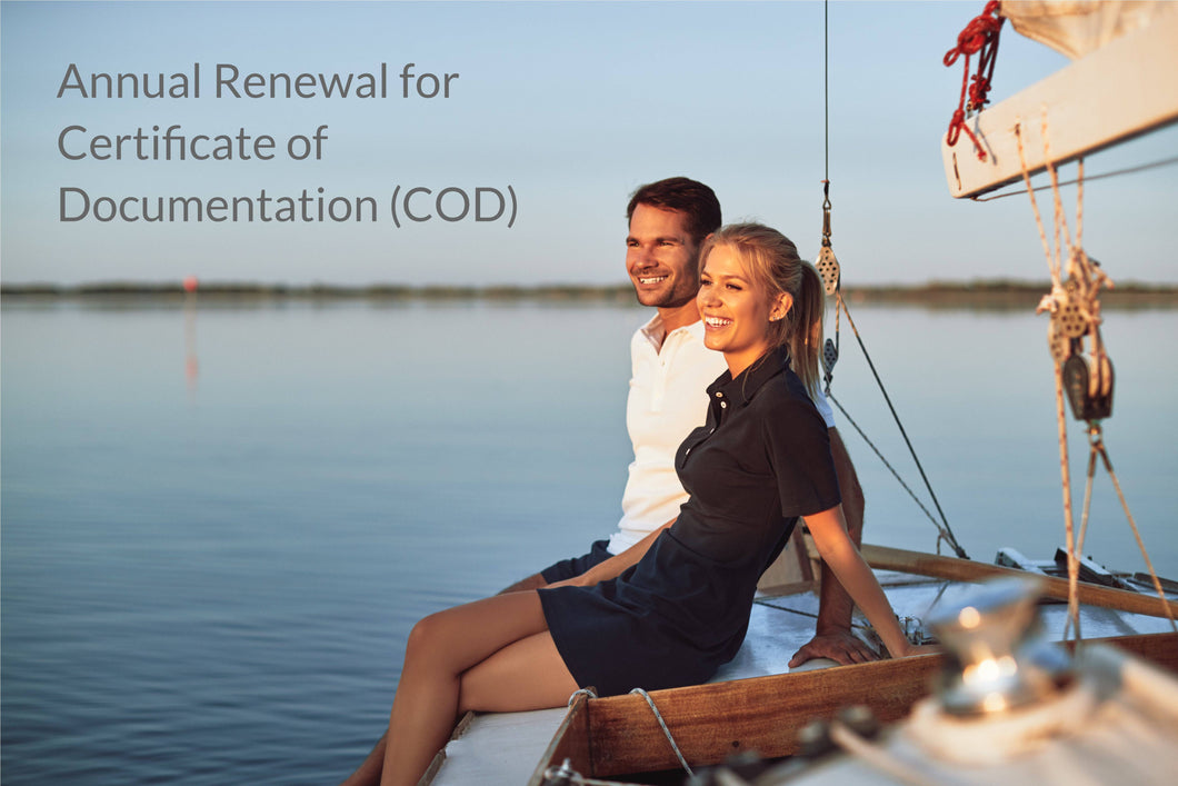 US Coast Guard Annual Renewal for Certificate of Documentation (COD) Order Form - Delaware Business Incorporators, Inc.