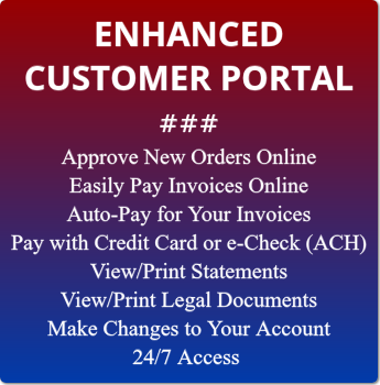 DBI graphic listing customer portal features such as approving orders, paying invoices and auto-pay